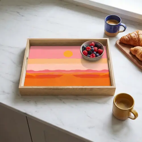 Zon - Abstract - Landschap - Oranje Dienblad Rechthoek middel -sfeer2
