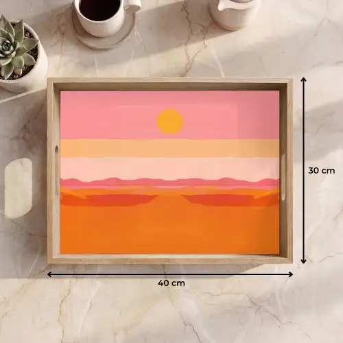 Zon - Abstract - Landschap - Oranje Dienblad Rechthoek middel -USP_Formaat
