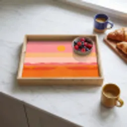 Zon - Abstract - Landschap - Oranje Dienblad Rechthoek middel -sfeer2