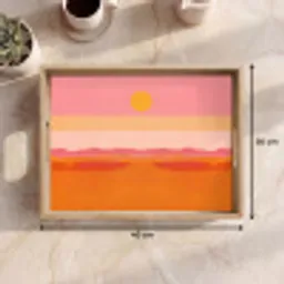 Zon - Abstract - Landschap - Oranje Dienblad Rechthoek middel -USP_Formaat