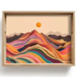 Zon - Kleurrijk landschap - Bergen Dienblad Rechthoek middel -z3d_shopping