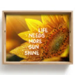 Zonnebloem - Close up - Geel - Quote Dienblad Rechthoek middel -z3d_shopping