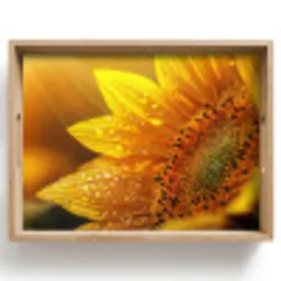 Zonnebloem - Dauwdruppels - Geel - Zonlicht Dienblad Rechthoek middel -z3d_shopping