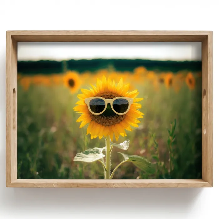 Zonnebloem - Veld - Zonnebril Dienblad Rechthoek middel -z3d_shopping