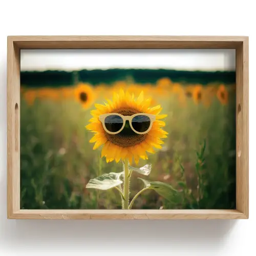 Zonnebloem - Veld - Zonnebril Dienblad Rechthoek middel -z3d_shopping