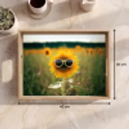 Zonnebloem - Veld - Zonnebril Dienblad Rechthoek middel -USP_Formaat