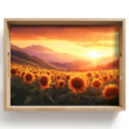Zonnebloemen - Zonsondergang - Landschap Dienblad Rechthoek middel -z3d_shopping