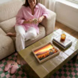 Zonnebloemen - Zonsondergang - Landschap Dienblad Rechthoek middel -sfeer3