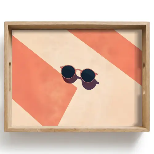 Zonnebril - Schaduw - Oranje - Minimalistisch Dienblad Rechthoek middel -z3d_shopping