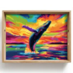 Zonsondergang - Walvis - Geschilderd - Kleurrijk Dienblad Rechthoek middel -z3d_shopping