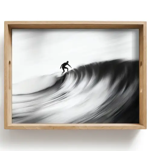 Surfer - Golf - Vervaagd - Zwart Dienblad Rechthoek middel -z3d_shopping
