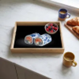 Sushi - Delfts blauw - Rijst - Vis - Elegant Dienblad Rechthoek middel -sfeer2