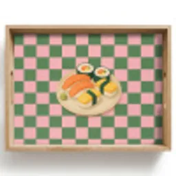 Sushi - Bord - Geblokt - Groen Dienblad Rechthoek middel -z3d_shopping