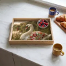 Zwaan - Bloemen - Natuur Dienblad Rechthoek middel -sfeer2
