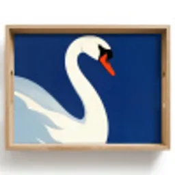 Zwaan - Wit - Snavel - Illustratie Dienblad Rechthoek middel -z3d_shopping