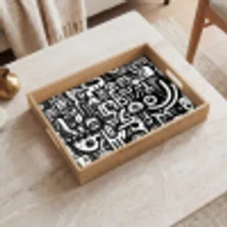 Symbolen - Abstract - Grafisch - Zwart Dienblad Rechthoek middel -sfeer1