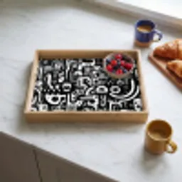 Symbolen - Abstract - Grafisch - Zwart Dienblad Rechthoek middel -sfeer2