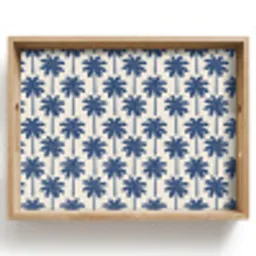 Symmetrisch - Palm - Blauw Dienblad Rechthoek middel 911 -z3d_shopping