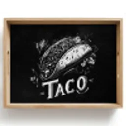 Taco - Kruiden - Witte krijtstijl - Tekst Dienblad Rechthoek middel -z3d_shopping