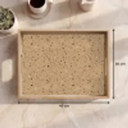 Terrazzo - Patroon - Beige Dienblad Rechthoek middel 911 -USP_Formaat