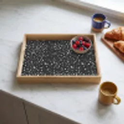 Terrazzo -  Patroon - Zwart - Wit Dienblad Rechthoek middel 911 -sfeer2