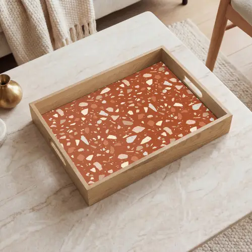 Terrazzo - Patroon - Klei Dienblad Rechthoek middel 911 -sfeer1
