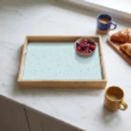 Terrazzo - Patroon - Kleurrijk - Baby Blauw Dienblad Rechthoek middel 911 -sfeer2