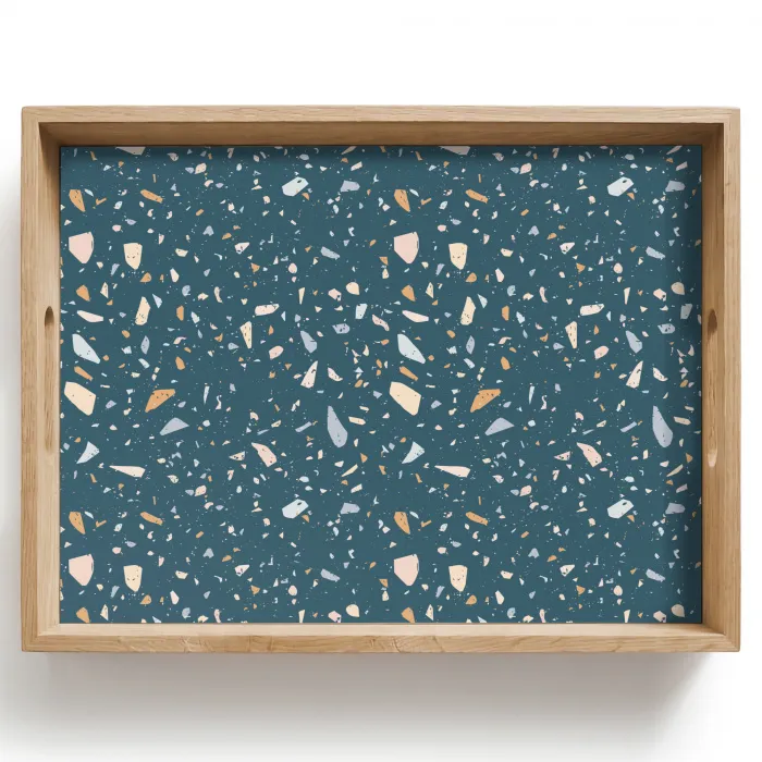 Terrazzo - Patroon - Kleurrijk - Diep blauw Dienblad Rechthoek middel 911 -z3d_shopping
