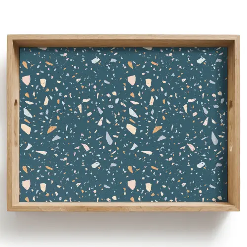 Terrazzo - Patroon - Kleurrijk - Diep blauw Dienblad Rechthoek middel 911 -z3d_shopping
