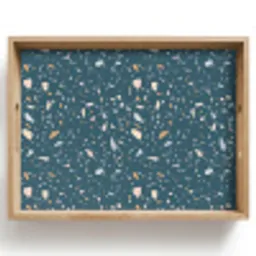 Terrazzo -  Patroon - Kleurrijk - Diep blauw Dienblad Rechthoek middel 911 -z3d_shopping