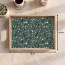 Terrazzo -  Patroon - Kleurrijk - Groen Dienblad Rechthoek middel 911 -USP_Formaat
