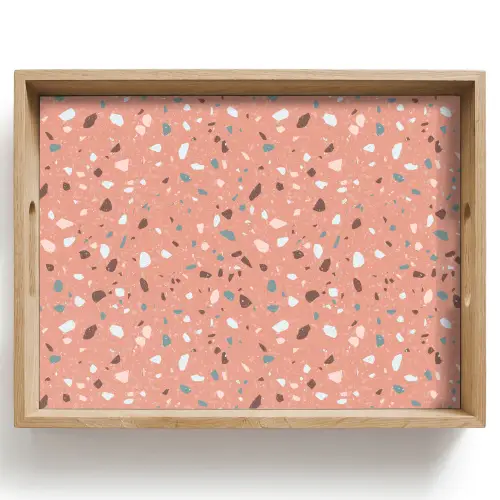 Terrazzo - Patroon - Kleurrijk - Roze - Blauw Dienblad Rechthoek middel 911 -z3d_shopping