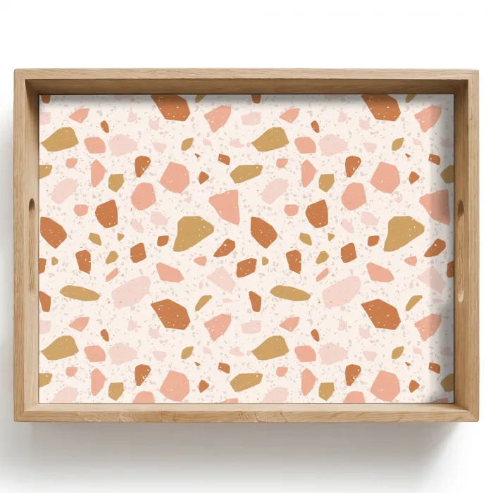 Terrazzo - Patroon - Kleurrijk - Zalm Dienblad Rechthoek middel 911 -z3d_shopping