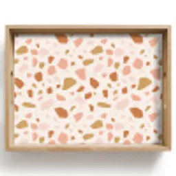 Terrazzo -  Patroon - Kleurrijk - Zalm Dienblad Rechthoek middel 911 -z3d_shopping