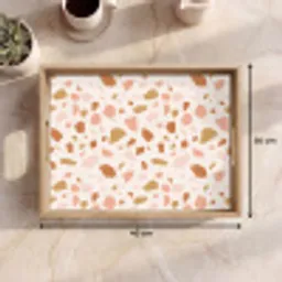 Terrazzo -  Patroon - Kleurrijk - Zalm Dienblad Rechthoek middel 911 -USP_Formaat