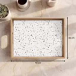 Terrazzo -  Patroon  -  Créme Dienblad Rechthoek middel 911 -USP_Formaat