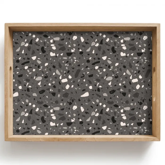 Terrazzo - Patroon - Grijs Dienblad Rechthoek middel 911 -z3d_shopping