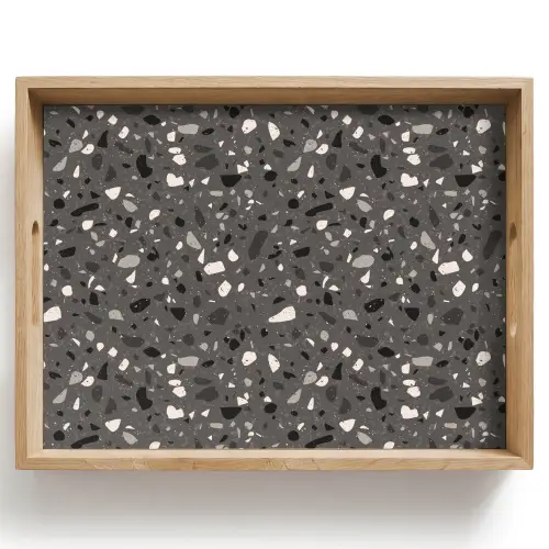 Terrazzo - Patroon - Grijs Dienblad Rechthoek middel 911 -z3d_shopping