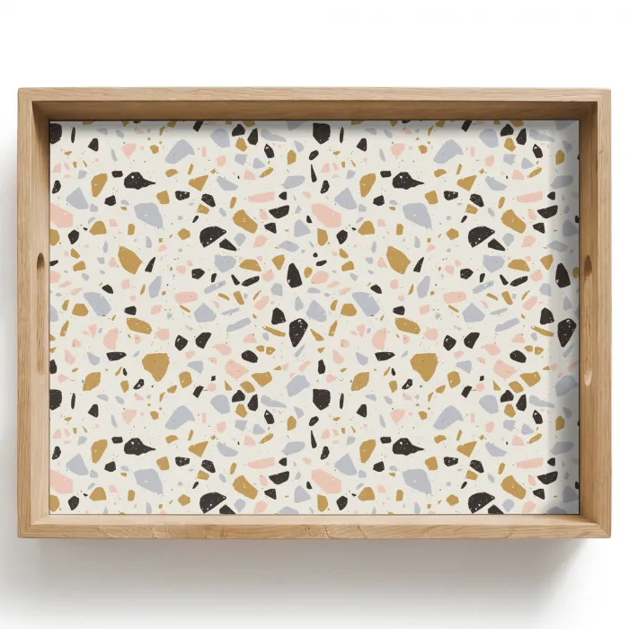 Terrazzo - Patroon - Neutraal - Zacht - Multi Dienblad Rechthoek middel 911 -z3d_shopping