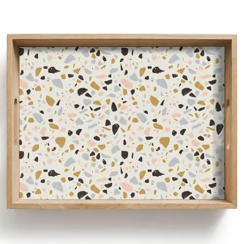 Terrazzo - Patroon - Neutraal - Zacht - Multi Dienblad Rechthoek middel 911 -z3d_shopping