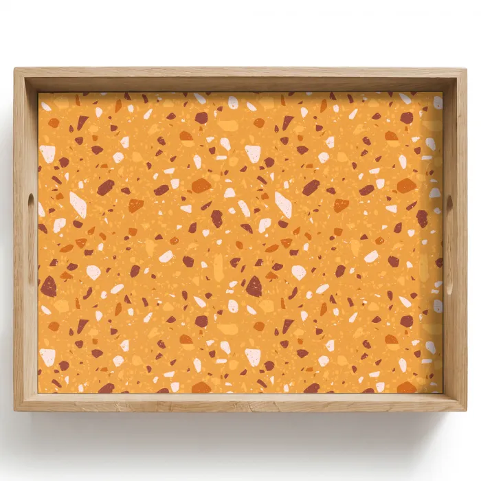 Terrazzo - Patroon - Okergeel Dienblad Rechthoek middel 911 -z3d_shopping