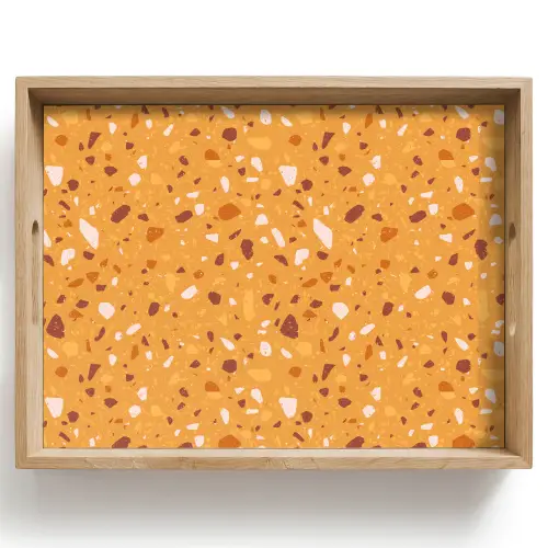 Terrazzo - Patroon - Okergeel Dienblad Rechthoek middel 911 -z3d_shopping