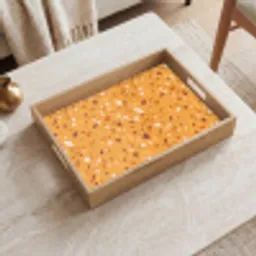 Terrazzo -  Patroon - Okergeel Dienblad Rechthoek middel 911 -sfeer1