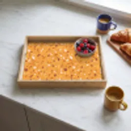 Terrazzo -  Patroon - Okergeel Dienblad Rechthoek middel 911 -sfeer2