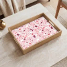 Terrazzo - Patroon - Roze Dienblad Rechthoek middel 911 -sfeer1