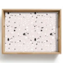 Terrazzo -  Patroon - Zacht - Zwart - Wit Dienblad Rechthoek middel 911 -z3d_shopping