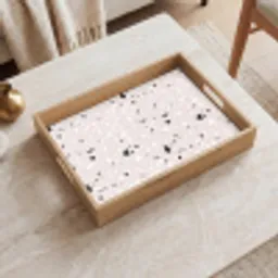 Terrazzo -  Patroon - Zacht - Zwart - Wit Dienblad Rechthoek middel 911 -sfeer1