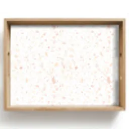 Terrazzo -  Patroon - Wit - Perzik Dienblad Rechthoek middel 911 -z3d_shopping