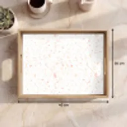 Terrazzo -  Patroon - Wit - Perzik Dienblad Rechthoek middel 911 -USP_Formaat