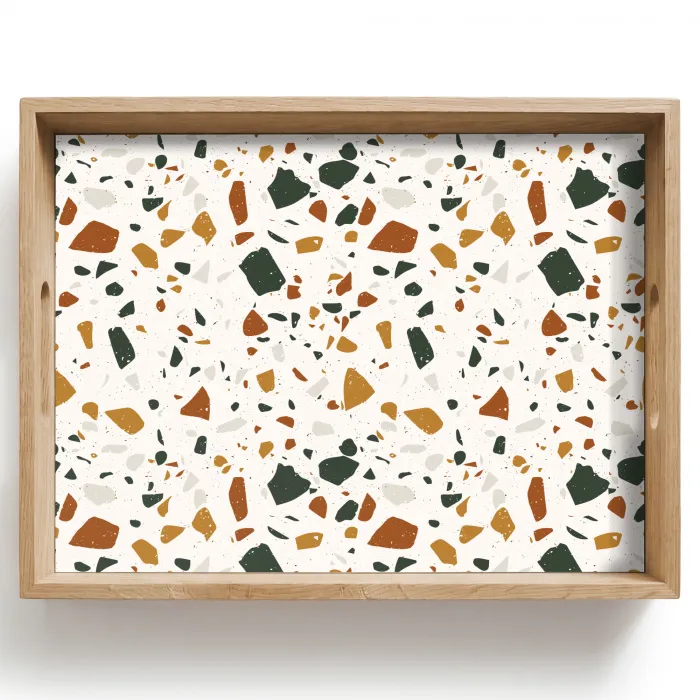 Terrazzo - Patroon - Wit - Terra Dienblad Rechthoek middel 911 -z3d_shopping